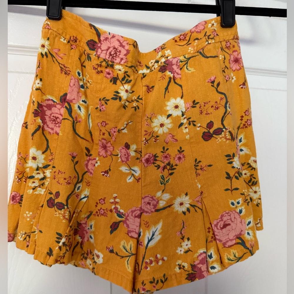 Abound Yellow and Pink Skorts Vibrant Floral Design
